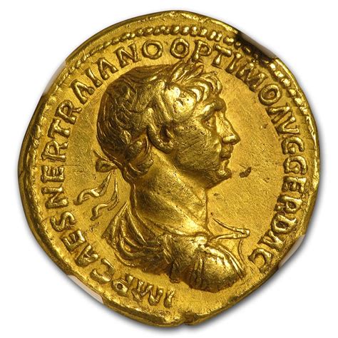 roman gold aureus emperor trajan   ad xf ngc ancient medieval gold coins apmex