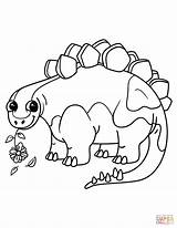 Stegosaurus Coloring Cute Template sketch template