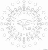 Coloring Chakra Pages Horus Mandala Eye Mandalas Color Library Adults Adult sketch template