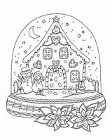 Globo Neve Gingerbread Malvorlagen Adulte Ausmalen Zum Navidad Globes Colorear Schneekugel Schneekugeln Desenho Merry Basteln Cahier Magique Neiges Reine Colouring sketch template