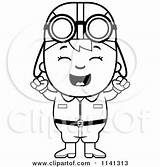 Pilot Cheering Clipart Boy Aviator Happy Coloring Cartoon Cory Thoman Outlined Vector 2021 sketch template