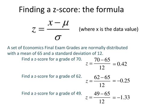 find  score  standard deviation