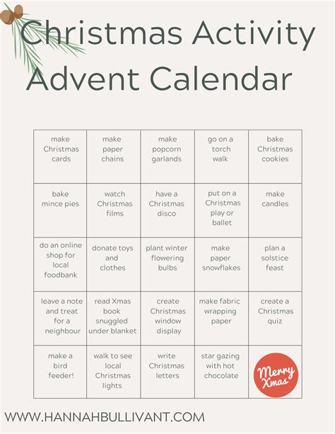 advent calendar activity