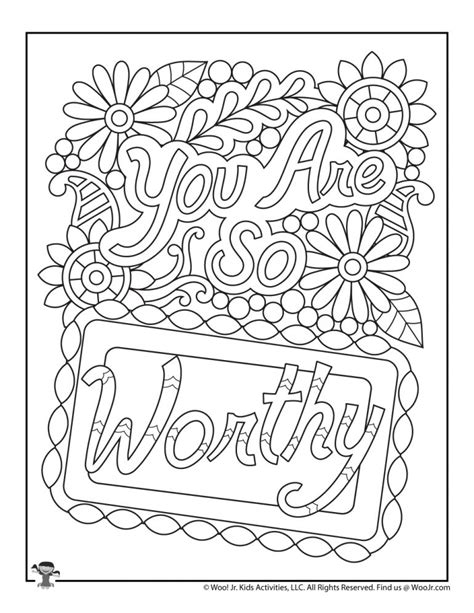 positive sayings adult coloring pages woo jr kids activities