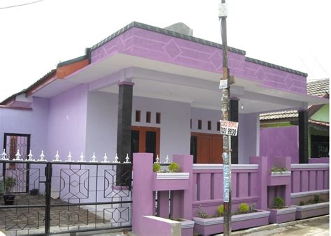 cat rumah minimalis tampak depan warna ungu gambar rumah