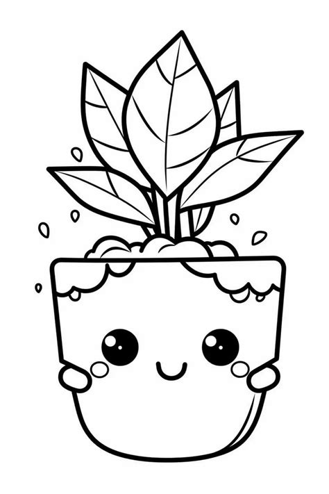 easy cute plant coloring pages  kids  printable