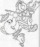 Coloring Pages Disney Cogsworth Lumiere Mrs Potts Beast Beauty Colouring Printables Belle Adult Drawing Book Activities Books Choose Board sketch template