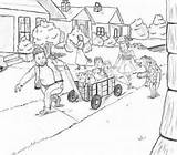 Neighborhood Coloring Pages Kids Colouring sketch template