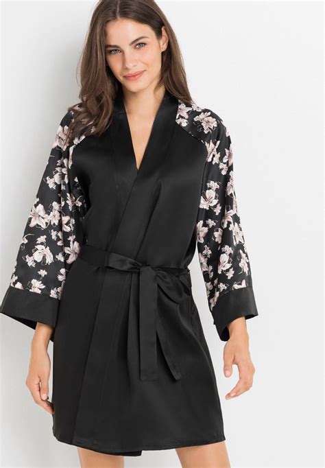 bonprix kimono peignoir blacknoir zalandofr