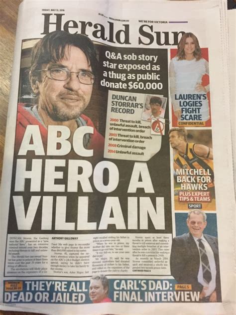 Is This News On The Front Page Of The Herald Sun