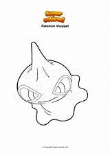 Pokemon Shuppet Supercolored Geist Ausmalbilder Alola Meowth Ausmalbild sketch template