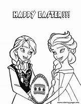 Elsa Easter Anna Coloring Pages Sisters Egg Printable Color sketch template