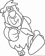 Fred Flintstone Coloring Running Pages Characters Coloringpages101 Color sketch template