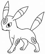 Coloring Pokemon Umbreon sketch template