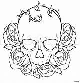 Skull Rose Roses Drawing Easy Step Coloring Draw Getdrawings sketch template