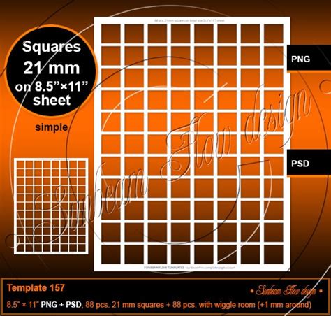 instant   mm squares template  printable