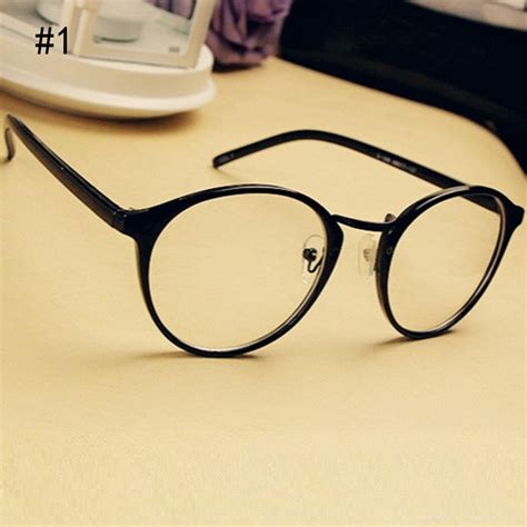 Plain Glasses Vintage Clear Lens Eyeglasses Frame Unisex Retro Round