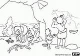 Coloring Pages Prehistoric Family Cave Hunting Age Man Paints Prepares Walls Scenes Fire Stone Woman Paleolithic Prehistory Visit Color Period sketch template