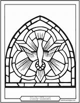 Coloring Holy Catholic Spirit Confirmation Dove Ghost Symbols Pages Pentecost Glass Stained Saintanneshelper Kids Saint Sheets Sheet Symbol Adult Christian sketch template
