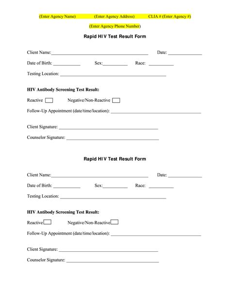 fake std test result form printable printable forms