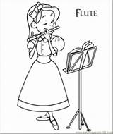 Flute Instrument Designlooter Gå Coloringhome sketch template