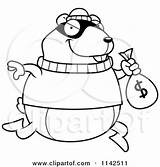 Hamster Bank Clipart Robbing Coloring Cartoon Cory Thoman Vector Outlined Royalty Stealing Money sketch template