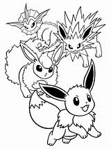 Pokemon Coloring Pages Vaporeon Getcolorings Printable Flareon sketch template