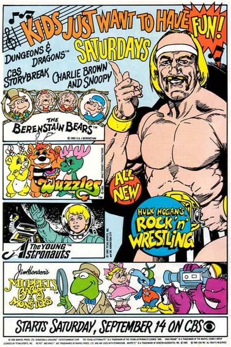 1985 Cbs Saturday Morning Cartoon Advertisement In Comic Books