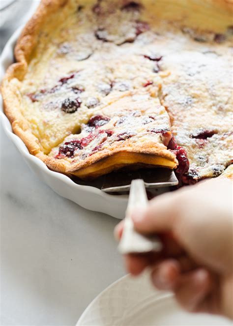 cranberry clafoutis buttered side up