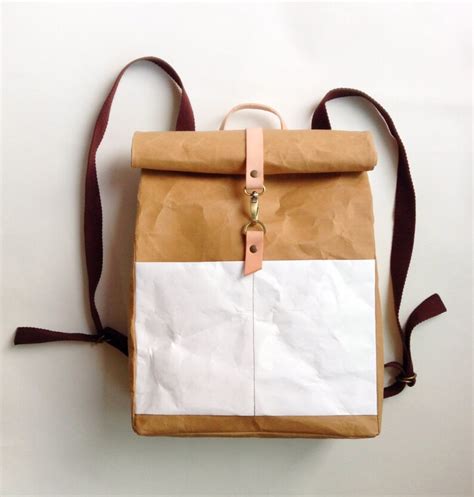 backpack kraft paper roll top backpacktravel bagbeach etsy