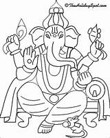 Ganesh Chaturthi Drawing Kids Ganesha Kid Color Drawings Theholidayspot Coloring Sketch Line Lord Easy Getdrawings Paintingvalley Collection sketch template