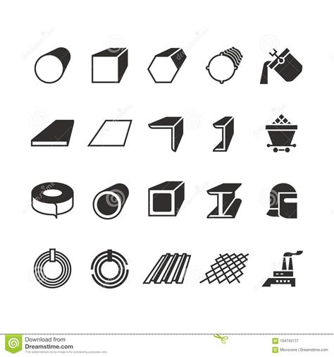 steel pipe  roll steel metal product vector icons stock vector illustration  material