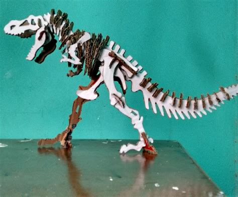 diy cardboard dinosaur skeleton tyrannosaurus rex  steps
