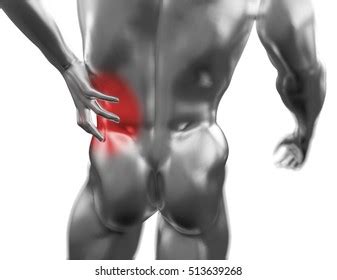 male torso pain  isolated  stock illustration