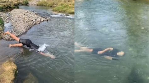 Viral Aksi Cowok Berenang Di Sungai Bikin Mata Terbelalak The Real Mermaid