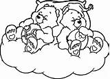 Sleeping Coloring Bears Care Bear Pages Baby Printable Drawing Template Getcolorings Bed sketch template