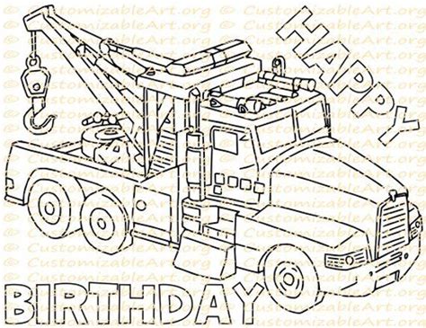 tow truck party favor printable truck birthday party etsy truck