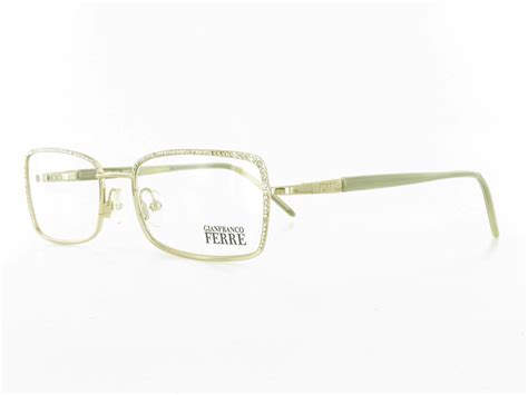 bling gff ferre eyeglass frame rhinestone gold womens rectangular metal