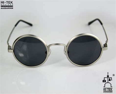 Hi Tek Alexander Round Sunglasses Silver Vintage Retro Unisex Etsy