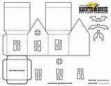 House Template Paper Templates Cut Pdf Simple Papercraft Houses Printable Models Crafts Doc Premium Christmas Village Putz Box Halloween Haunted sketch template