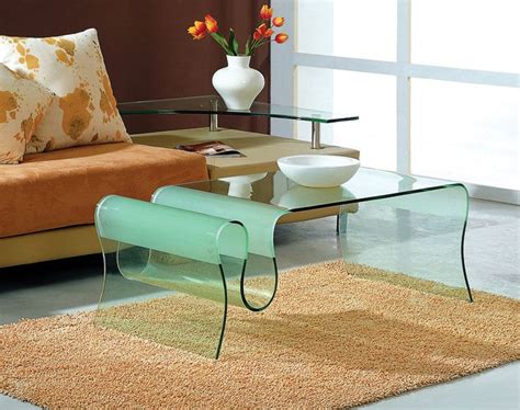 curved glass coffee table  clear glass finish hollywood florida jm