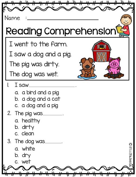 printable kindergarten reading worksheets