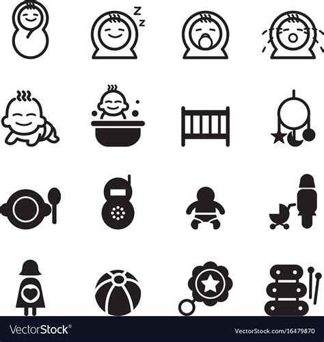 basic baby icons royalty  vector image vectorstock