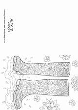 Colouring Doodle Card Wellies Pages Become Member Log sketch template