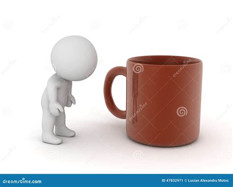 vermoeid  karakter en grote koffiekop stock illustratie illustration  moeheid