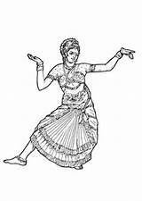 Indienne Coloring Danse Danseuse Indian Colorear Inde Colorare Hindou Disegni Danses Hindu Coloriages Traditionnelle Dances Justcolor Adultos Adulti Adulte Dessins sketch template