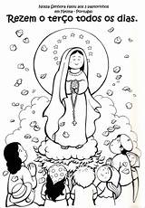 Senhora Catequese Fatima Lady Lourdes Virgen Pré Rosario Onlinecursosgratuitos Tia sketch template