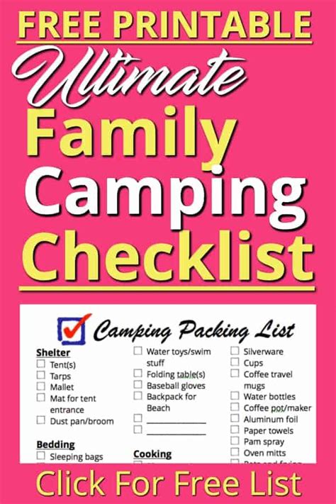 ultimate family camping checklist