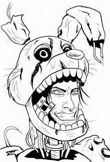 Springtrap Fnaf Lineart Bonnie Ladyfiszi Visit sketch template