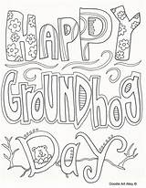 Groundhog Doodle Alley sketch template
